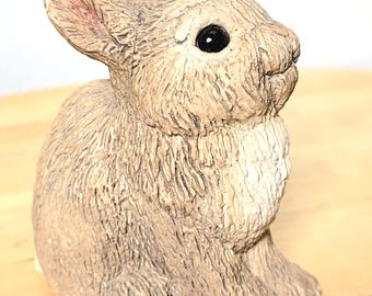 Stone Critter Baby Bunny Figurine Vintage Rabit Figurine SCB - 003 Made in USA