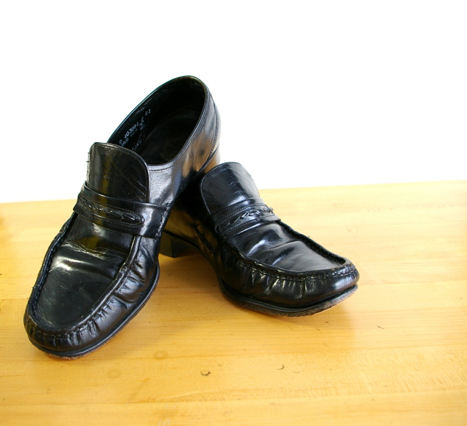 Vintage Florsheim Black Leathe Loafers Shoes Size 8.5 Mens - Etsy