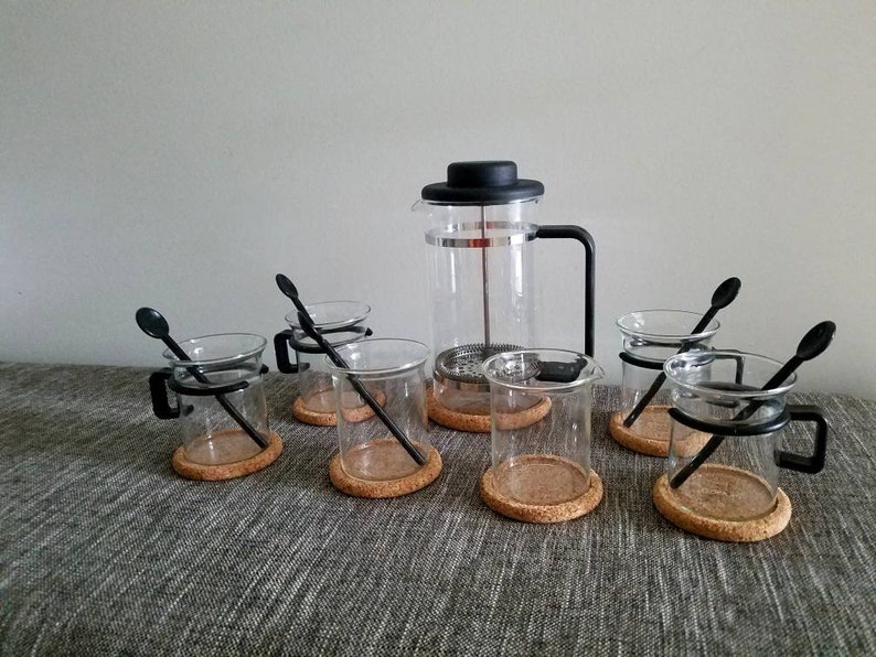 Bodum French Press Bistro Set W/ 4 Cups Creamer & Sugar MCM Etsy