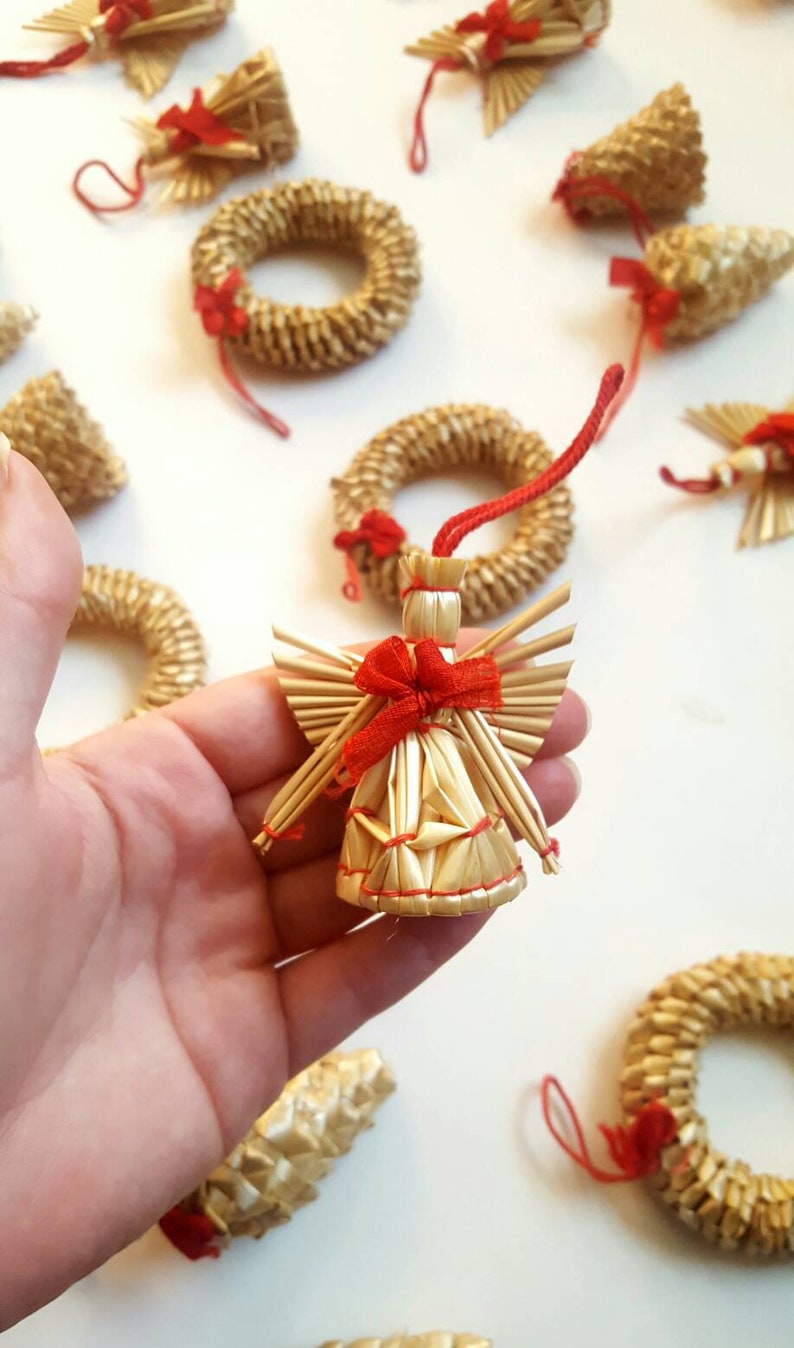 Straw Christmas Ornament Lot 43 Scandinavian Christmas Tree | Etsy