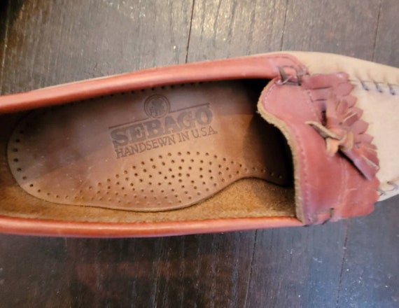 Leather Loafer Moccasin Slip On Brown Shoes Tasse… - image 4