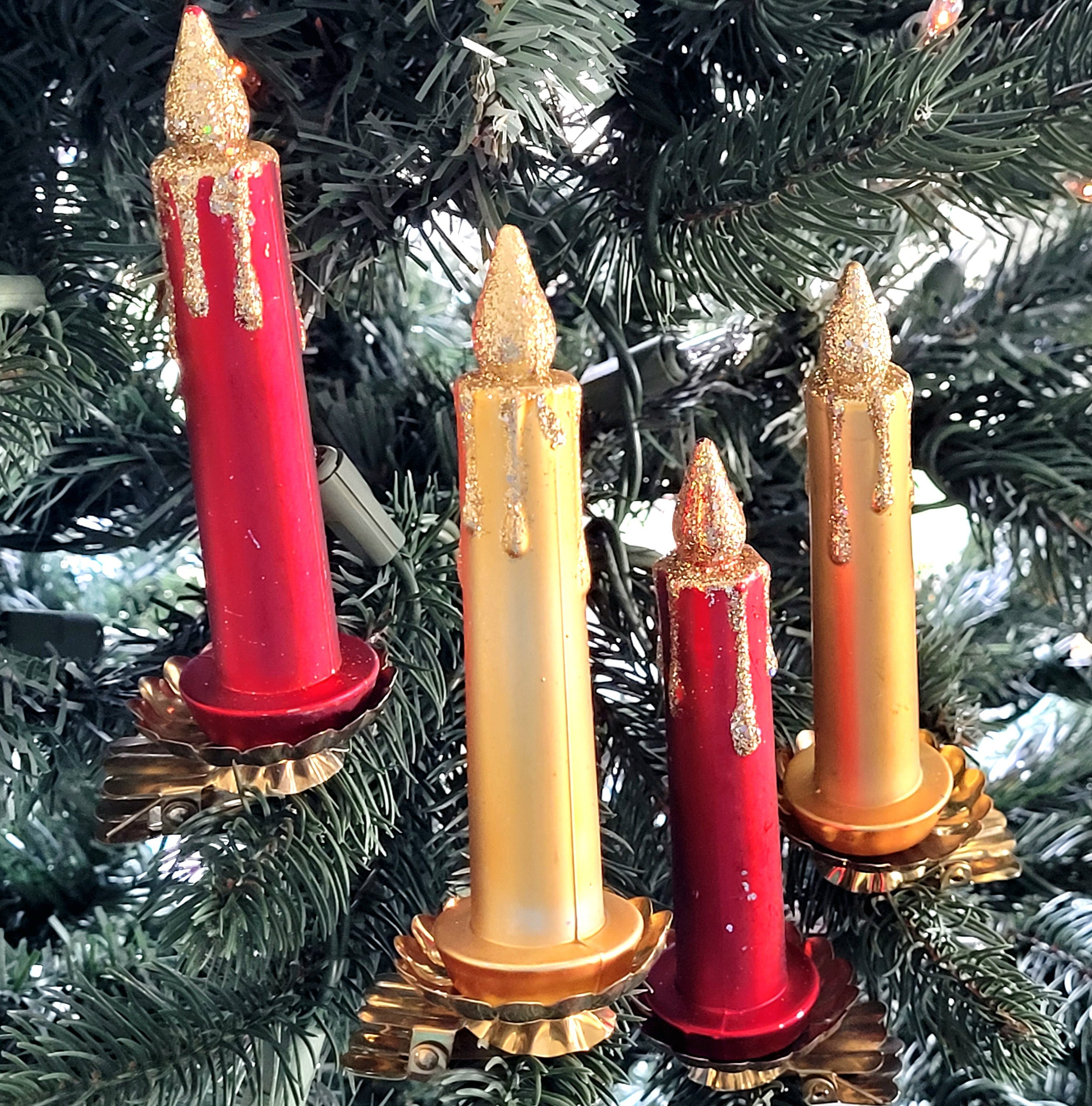 * vintage ornament ୨୧ キャンドル型 クリップオーナメント Vintage Clip on Candle Ornaments - Etsy