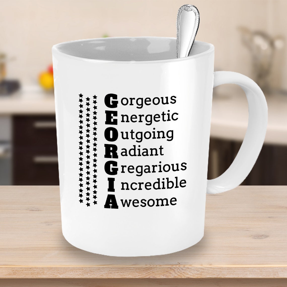 Personalised Name With Description Adjectives Coffee Mug Etsy UK