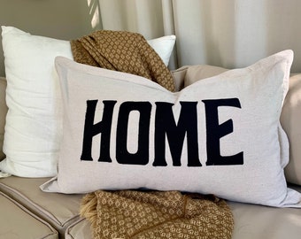 HOME Pillow Cover: Natural Canvas Cotton, Handmade USA