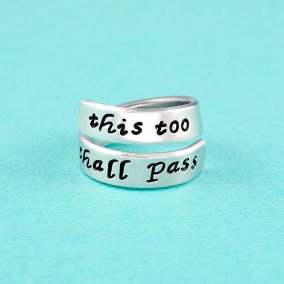 The Motto Of The Life And Death Brigade Gilmore Girls Inspired In Omnia Paratus Best Friends Gift Hand Stamped Aluminum Spiral Wrap Twist Ring Band
