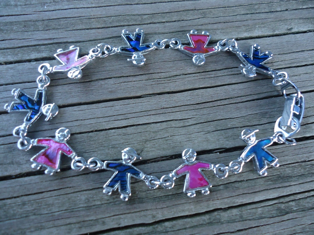 Girl and Boy Charm Bracelet Etsy