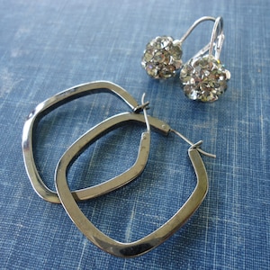Rhinestone and Hoop Earrings