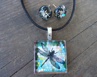 Dragonfly Necklace and Earrings