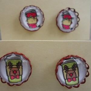 Christmas Coffee Cup Earrings
