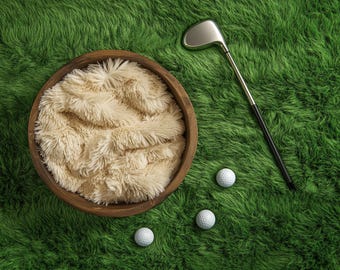 Set of 3 Golf Newborn Digital Backdrop green sport boy background