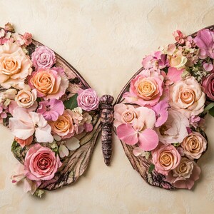 Set of 3 Newborn Digital Backdrops butterfly wings with flowers