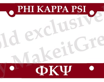 Officially Licensed Phi Kappa Psi License Plate Frame