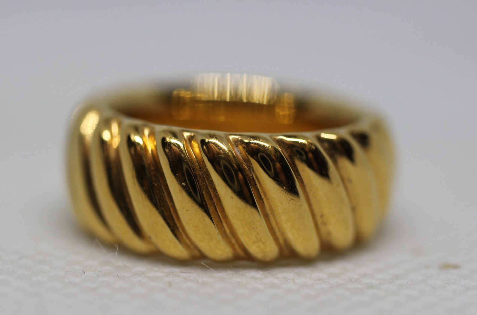 14k Yellow Gold Resin Filled Milor Italy Ribbed Ring Band Etsy