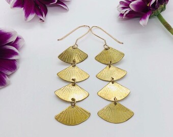 Small Chandelier Sunburst Earring in Brass / Classic Earrings / Brass Earrings / Boho Jewelry / Art Deco / Handmade Earrings