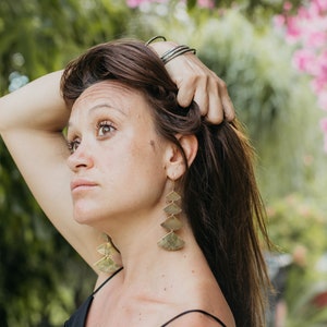 Henna Chandelier Earring in Patinated Brass / Henna Earrings / Indian Earrings / Patinated Brass / Festival Fashion / Boho Jewelry