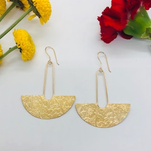 Vine Earrings / Art Nouveau Jewelry / Brass Jewelry / Vine Jewelry / Boho Fashion / Art Deco Fashion / Festival Jewelry