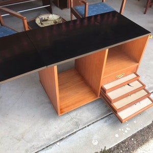 Super Cute Mid Century Modern Rolling Bar Server Cart With Trays image 10