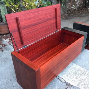 Solid Rosewood Mid Century Modern Storage Bench Hope Chest image 3