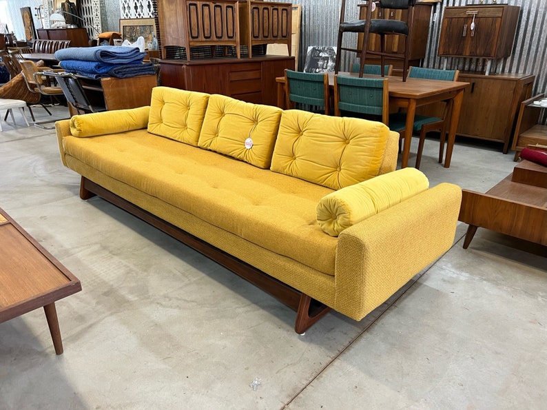 Stunning Mid Century Modern Adrian Pearsall 2408 Platform Sofa Couch Newly Upholstered image 1