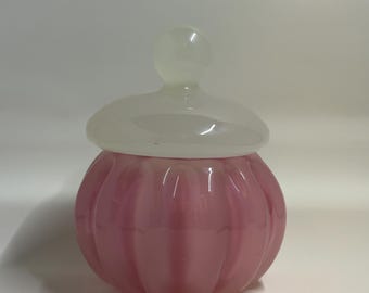 Portacipria Seguso Murano rosa cipria in vetro artistico italiano