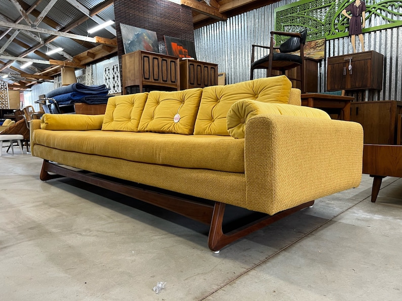 Stunning Mid Century Modern Adrian Pearsall 2408 Platform Sofa Couch Newly Upholstered image 2