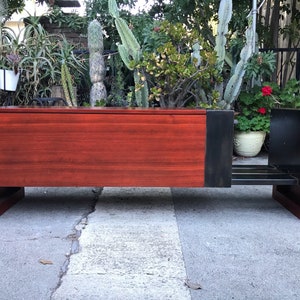 Solid Rosewood Mid Century Modern Storage Bench Hope Chest image 2