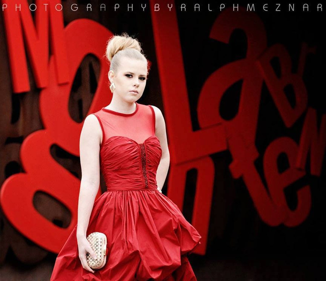 Red Formal Cocktail Bridesmaid Dress Cocktail Dress Etsy.de