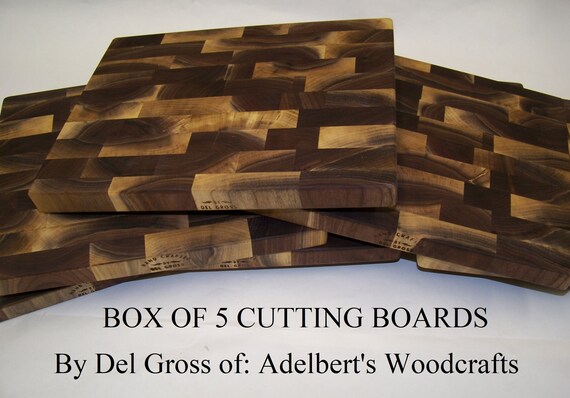 5 Rustic Black Walnut End Grain Cutting Boards 11"x 8.5" For Sale. Made of natural unsteamed Black Walnut lumber. Shipped priority 2-3 days.