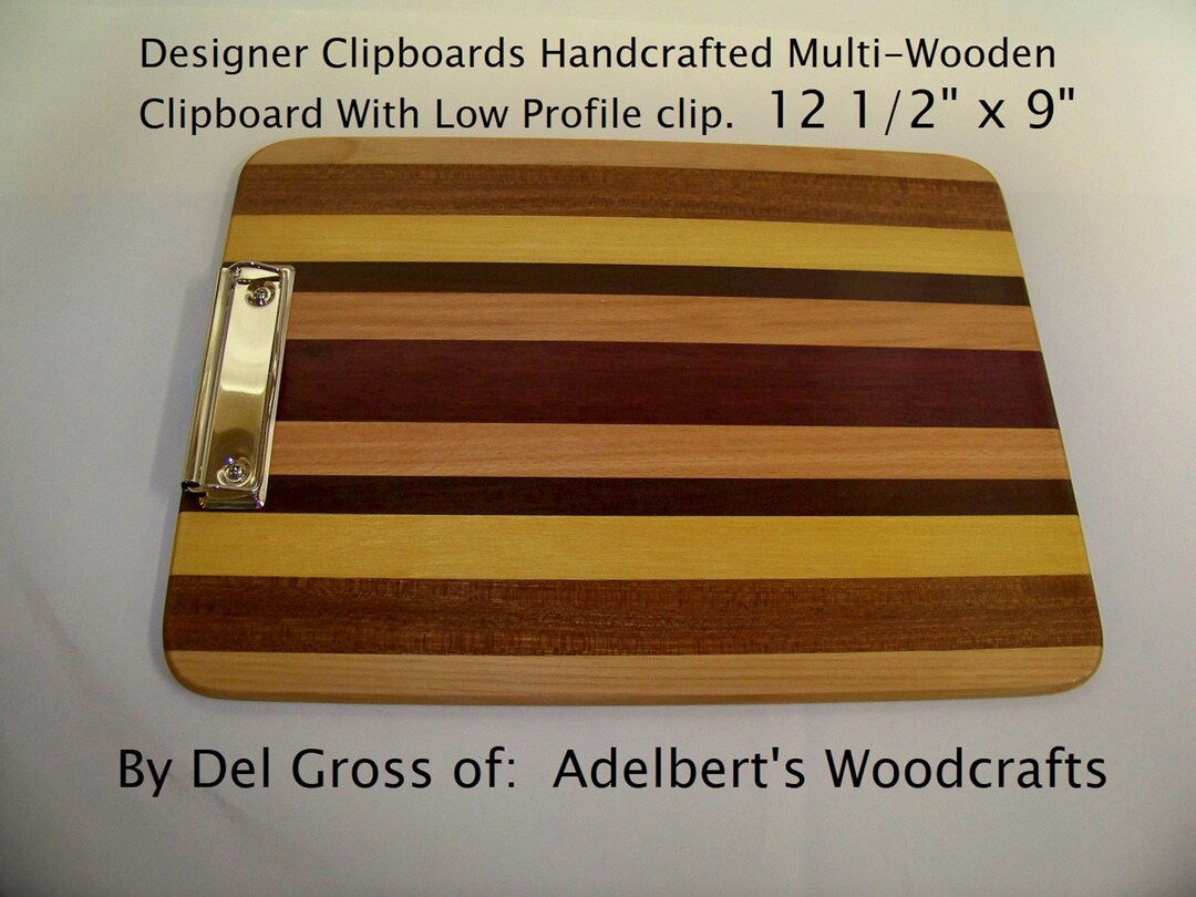 Designer Clipboards Handcrafted Multiwooden Clipboard With Low Profile