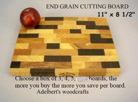 Cutting Boards Discounted ( Your choice box of 3, 4, or 5 boards ) End Grain Cutting Boards Finished or Unfinished 11" x 8" x 1".