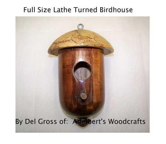 Large Round Bird House Lathe Turned Full Size