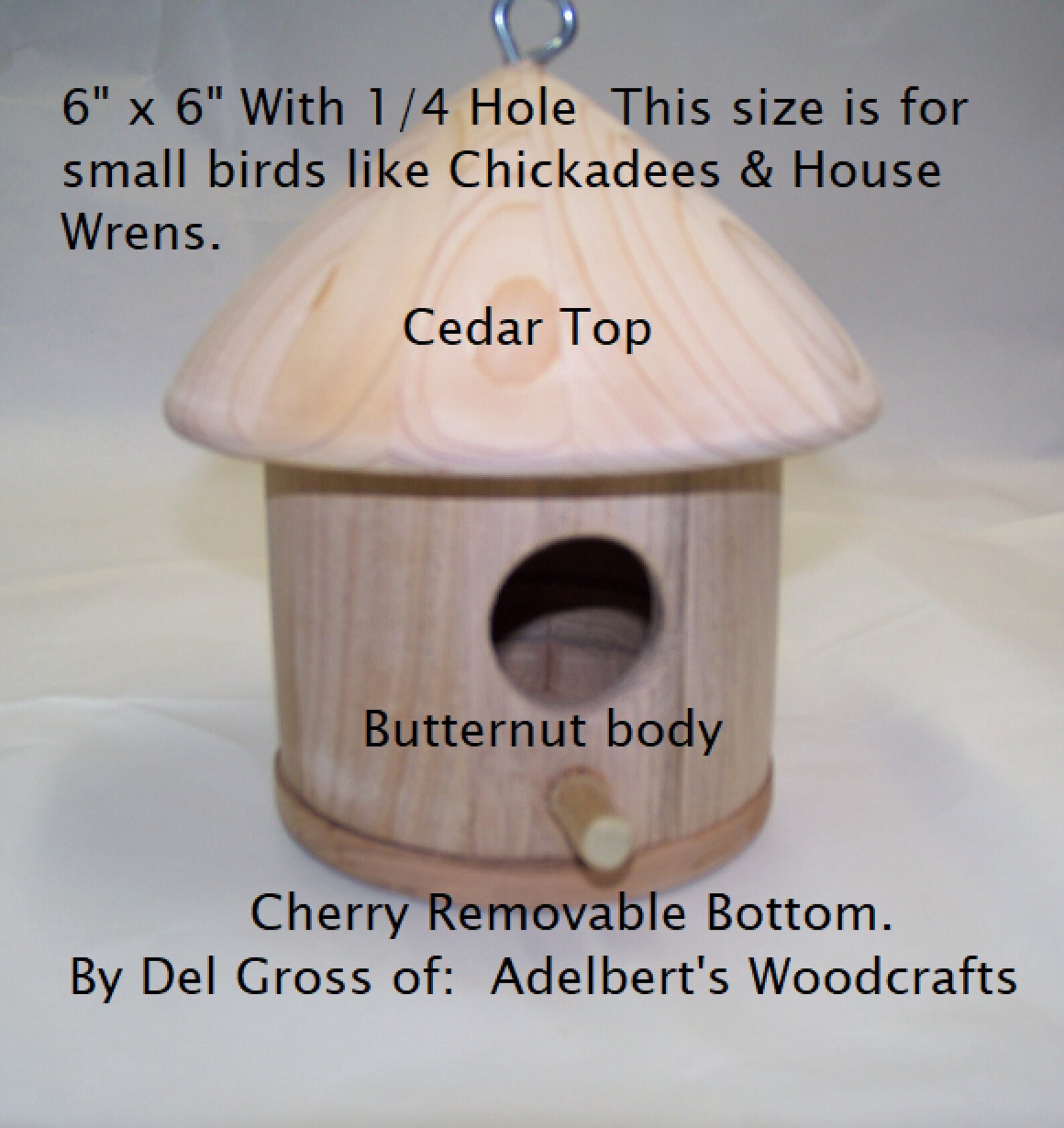Birdhouse Lathe Turned Birdhouse With Cedar Top Butternut Etsy