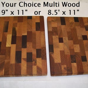 Rustic Mixed Wood End Grain Cutting Board: Handmade Butcher Block