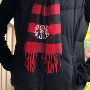 Monogrammed Cashmere-Feel Scarf: Soft Personalized Winter Wrap