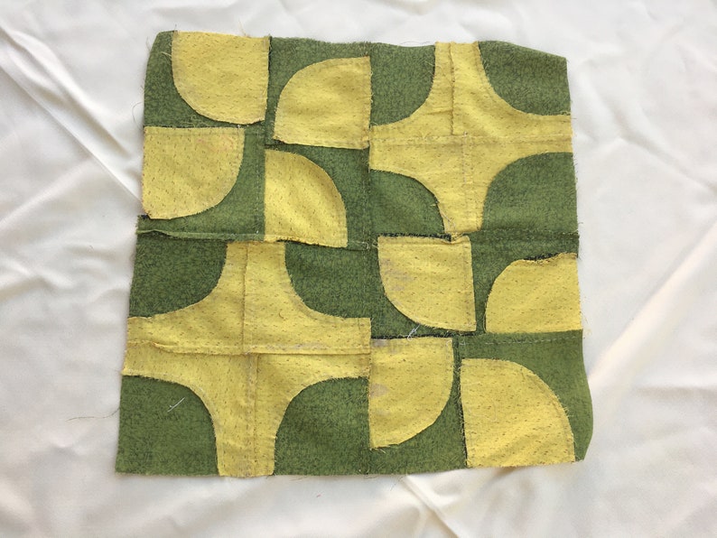 3 Vintage Antique Calico Fabric Large Quilt Blocks