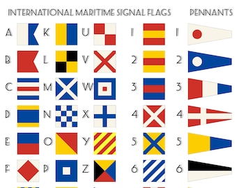 Maritime Signal Flags Banner: Letters, Numbers, Pennants (JPG, PDF, Digital Download)