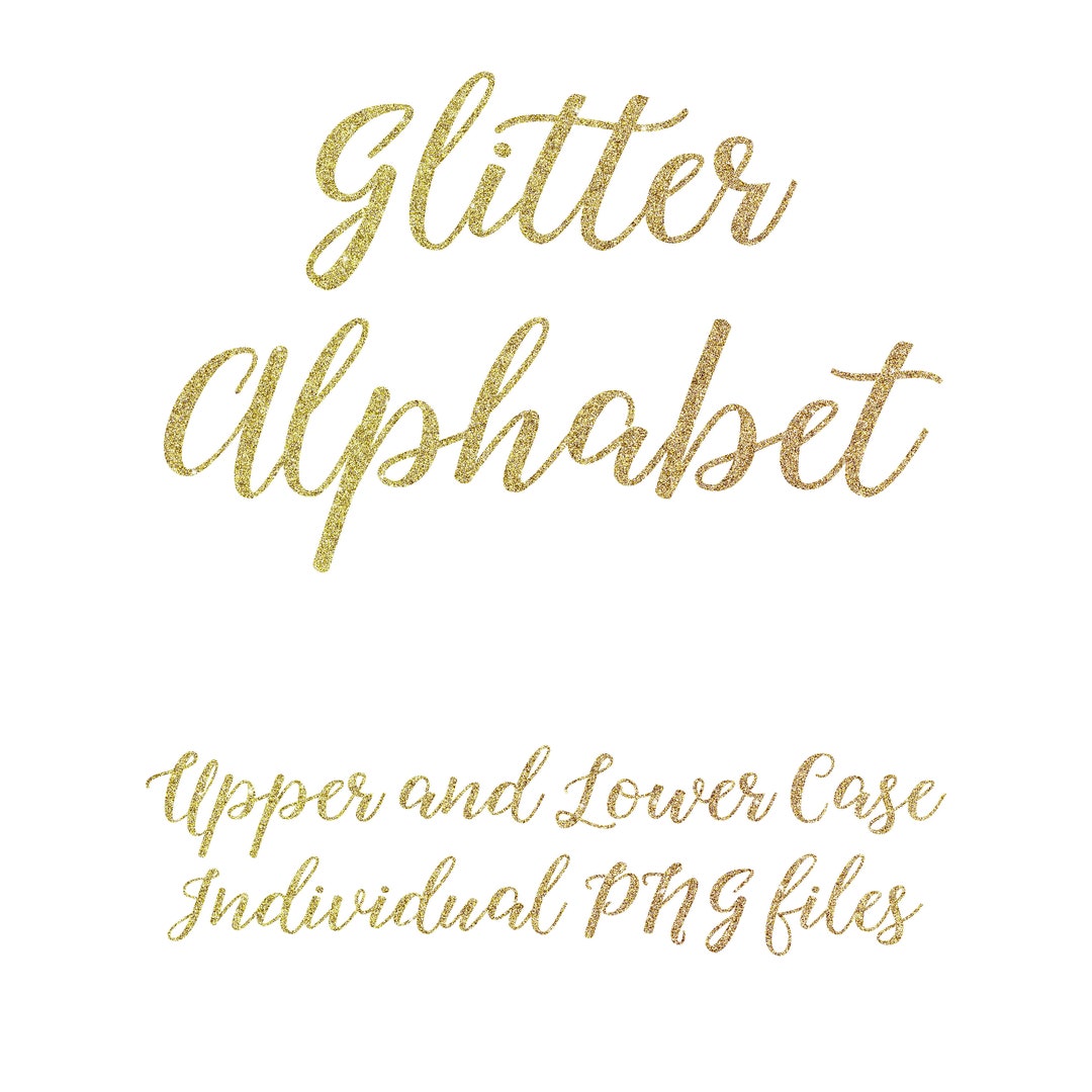 Gold Glitter Icy Gold Glitter Letters, Clipart Overlay Alphabet ...