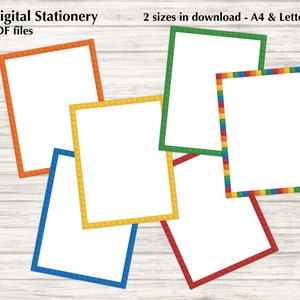 Building Blocks - Building Bricks -Style Page Frames - Set 1 - pages - A4 and 8.5x11" sizes, Printable PDF Digital Papers, Instant Download