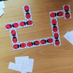 Ladybird Domino Cards - Double-Six set - Game Toy, Puzzle, Printable PDF, Instant Download