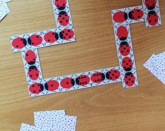 Lieveheersbeestje dominokaarten - set van zes sets - speelgoedspel, puzzel, afdrukbare pdf, direct downloaden