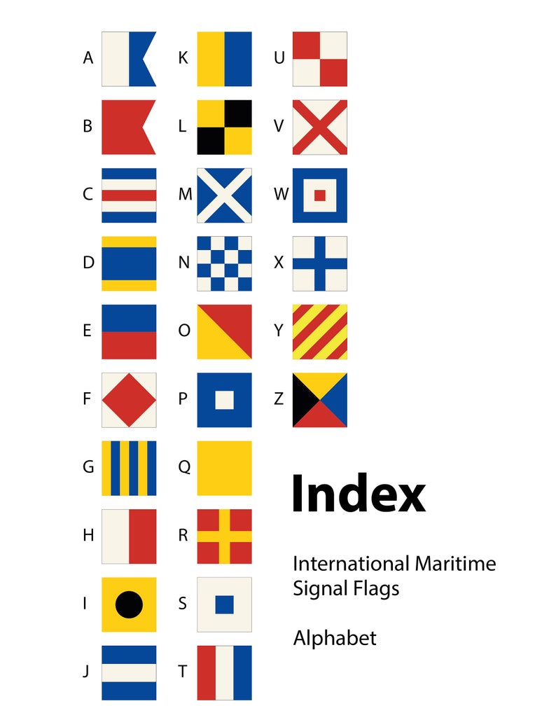 Maritime Signal Flags Banner: Letters, Numbers, Pennants (JPG, PDF ...