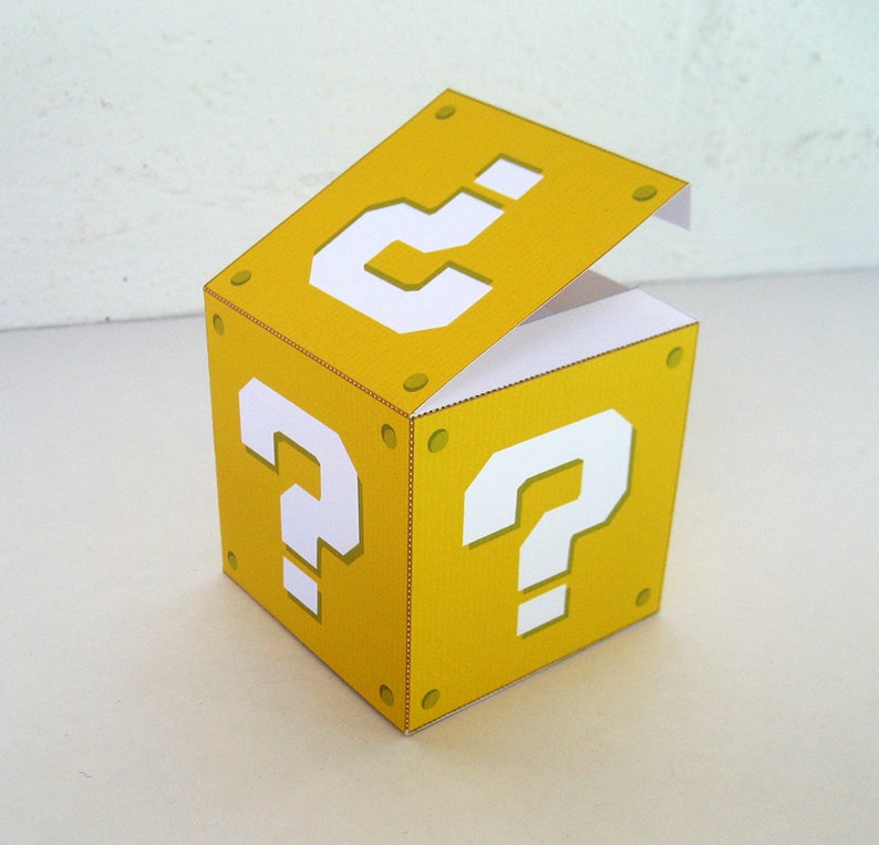 Yellow Question Box Favor Box Treat Box Printable PDF Etsy