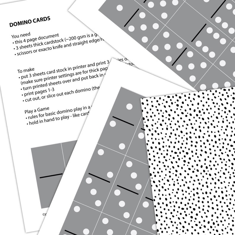 Domino game printable pdf double twelve domino card set instant 