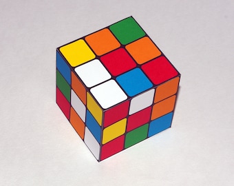 Rubik's Cube Gift Box: Printable Favor Box (PDF )(Digital Download)
