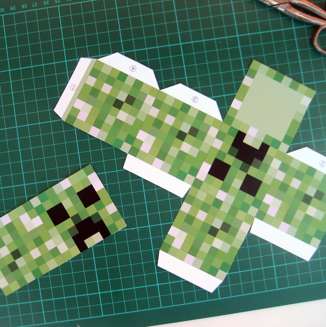 Creeper Head Minestyle Favor Treat or Gift Box Printable Etsy