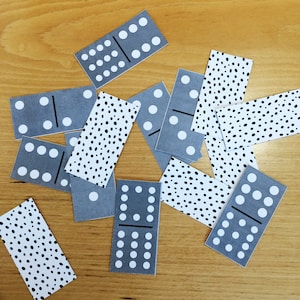 Double-twaalf dominokaartenset: dominospel, puzzel, speelgoed, afdrukbare pdf, direct downloaden
