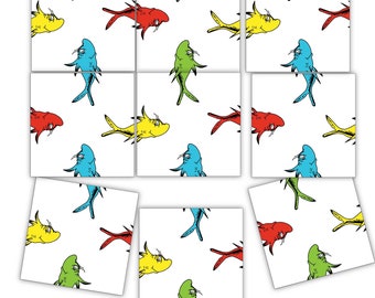 Dr. Seuss Fish Puzzle: Retro Tile Game for Kids (PDF Download) (Digital Download)
