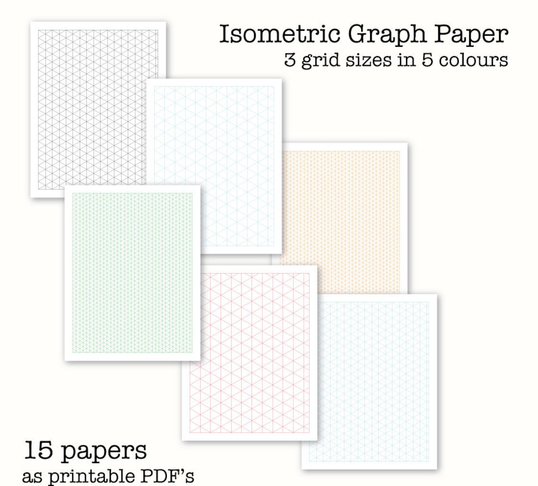15 Isometric Graph Papers - Isometric Drawing Paper - Digital Graph ...