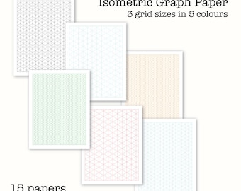 15 isometric graph papers isometric drawing paper digital etsy