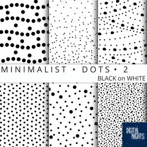Minimalist Black Dots Digital Paper: 12&quot;x12&quot; Set (Instant Download)